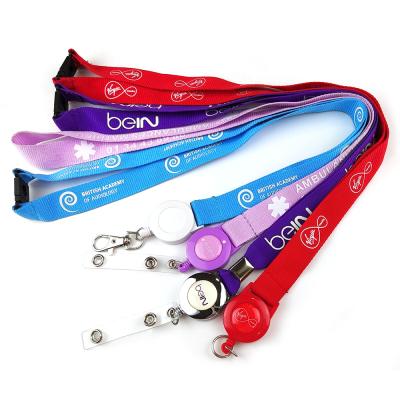 China Wholesale Custom Polyester Badge Reel Neck Lanyard With Custom Badge Holder Low MOQ Neck Strap Lanyard à venda