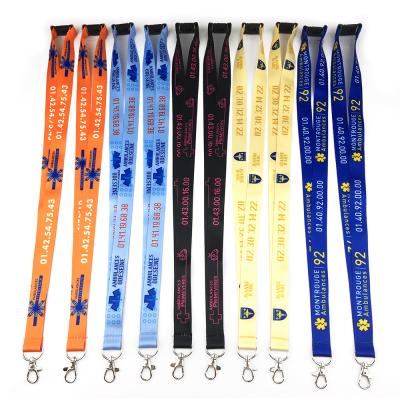 China Custom Made POLYESTER Color ID Badge Holder Neck Strap Lanyards Multi Logo Sublimation Polyester Lanyards Te koop