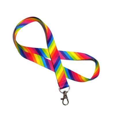 China Promotional Gift Rainbow Dye Sublimation Polyester Lanyard Strap Custom Te koop