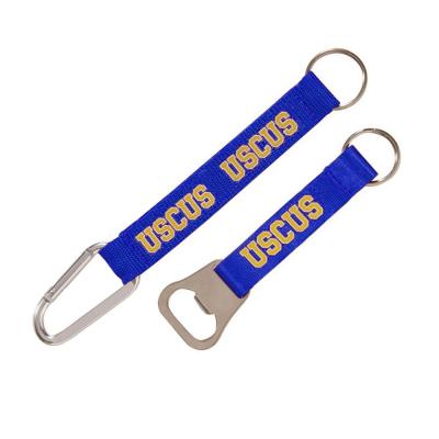 China Promotional Gift Cheap Custom Made Sports Fashion Short Lanyard Keychain Holder Carabinber for sale