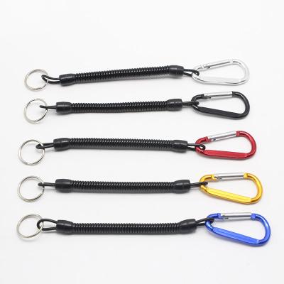 China Promotional Retractable Plastic Elastic Rope Tool Spring Outdoor Rising Camping Fishing Anti-Lost Phone Key Chain Te koop