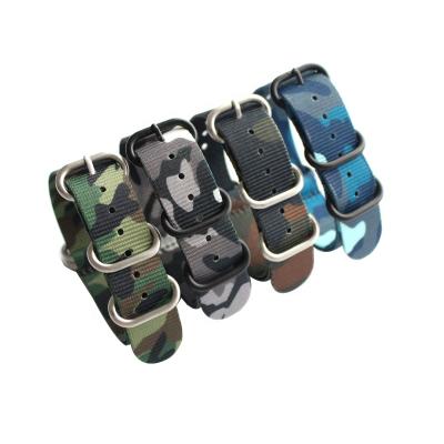 China High Quality 16 18 20 22 24 26mm Fabric Adjust Camouflage Custom Zulu Nylon Watch Strap for sale