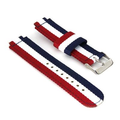 China Cheap High Quality Custom Cut Nylon Strap Woven Fabric Hook Stripe Woven Sport Watch Band Strap For Garmin Forerunner 220235630735XT for sale