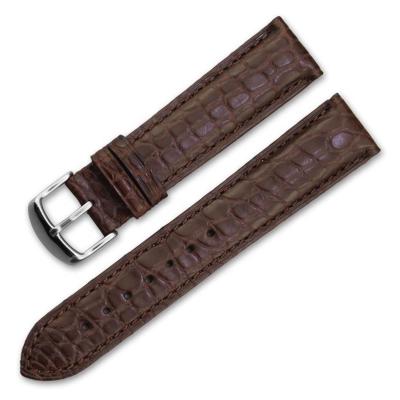 China Wholesale Manufacture 16 18 20 22 Colors Different Genuine Calf Crocodile Fashion Logo Leather Watch Strap 24mm Custom Made Alligator Leather for sale