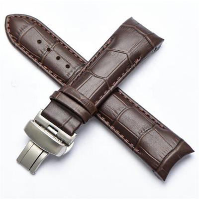 China Different Colors Good Quality Fashion Bend-Hook Genuine Crocodile Cattle Alligator Leather Watch Bands Customized Manufacture for sale