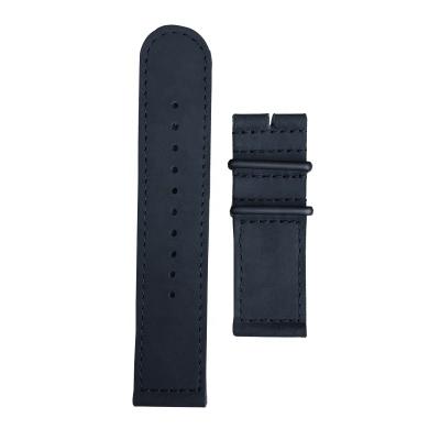 China High Quality Custom Mens Leather 16 Vintage Logo Genuine Leather Straps 18 20 22 24 26mm Grade A NATO Watch Band With Black PVD Hardware for sale