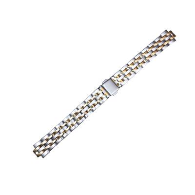 China High Quality Cool Hot Replacement Stainless Steel 12 14 16 18 20 22 24mm Cheap Two Tone Polished Brushed Bead Link Watch Band for sale