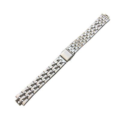 China Custom Good Fashion Stainless Steel Two Tone Silver 5 Pearl Brushed Polished Cheap Metal 304 Stainless Steel Watch Band 12 14 16 18 20 22 24mm for sale