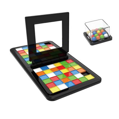 China Magic Cubes Toy Parent-Child Double Speed ​​Game Board Game Magnetic Colorful Square Magic Education Block Cube Table Run Puzzle for sale