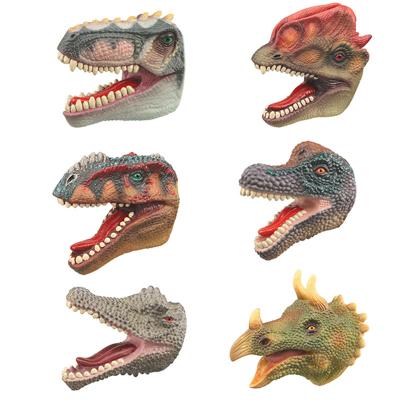 China Different Kinds Of Dinosaur Hand Puppet Factory Wholesale Plastic Gummy Finger Puppets Set For Kid Role Play for sale