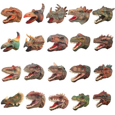 China Amazon Dinosaur Hand Puppet Kids Plastic Hot Selling Soft Rubber Realistic Role Playing Toys Hand Puppet Set Product For Kids And Adult for sale