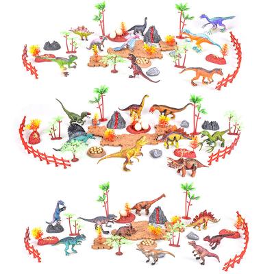 China Vinyl Amazon Toys Kids Floor Plastic Dinosaur Kids Scenes Play Mats With 44 Pcs Dinosaur And Trees Toys Set for sale