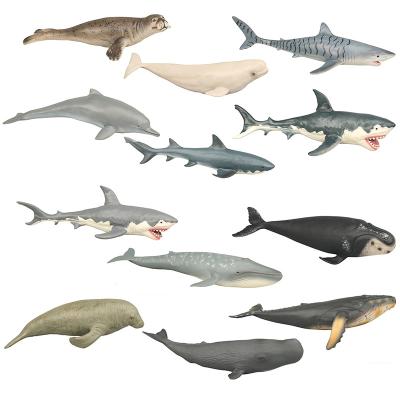 China High Quality Simulation Plastic Child Vinyl PVC Toy White Shark Ocean Models Realistic Whale Sea Animals Stuffed Toys for sale