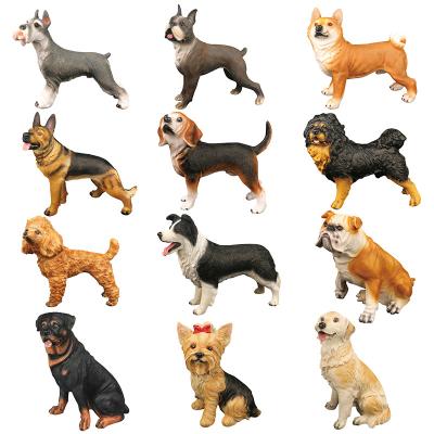 China Vinyl Wholesale PVC Soft Plastic Simulation Animal Statue Figures Dog Model Toys For Children for sale