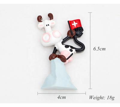 China Shape The Cow Swiss Souvenir Resin European Fridge Magnet For Fridge Magnet Stickers for sale