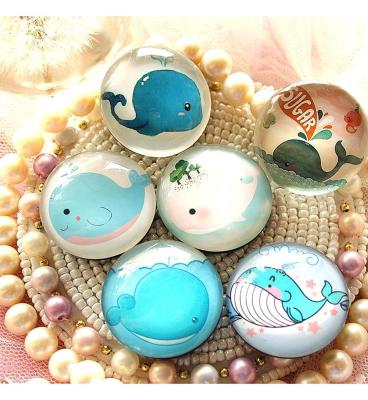 China Shape Promotional Products Cute Whale Photo Stickers 3D Glass Fridge Magnet For Souvenir Gifts for sale