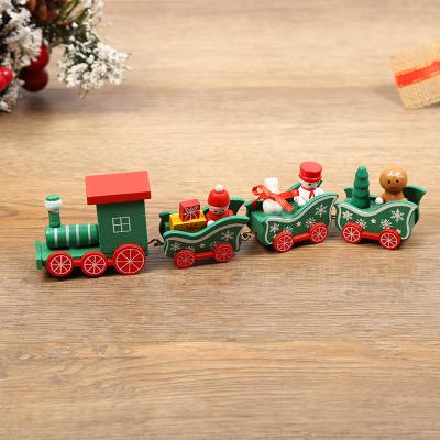 China Wholesale Hot Sale Customized Car Toy Christmas Gift Wooden Christmas Kids Fun Cartoon Christamas Home Decoration for sale