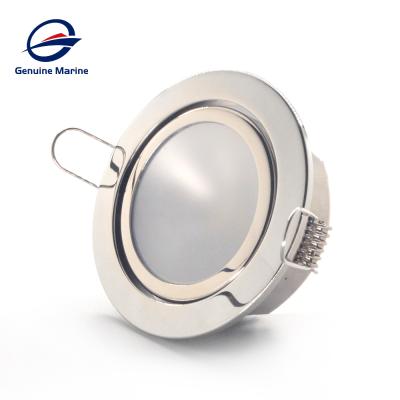 China Genuine Marine 316 RV Stainless Steel Yacht Recessed Light Boat LED Downlights Ultra Thin Stainless Steel Boat Ceiling Light Downlight for sale