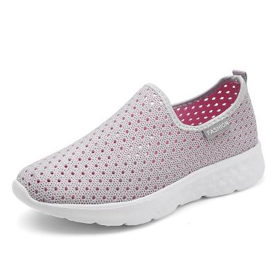 China CUSHIONING Custom Luxury Pattern Knitted Lady's Casual Shoes Women's Fashion Sneakers Walking Sock Sneakers Mesh Slip On Breathable Shoes for sale