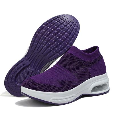 China CUSHIONING Lady Casual Shoes Women Fashion Sneakers Wholesale Walking Mesh Slip On Comfortable Shoes Sock Sneakers for sale