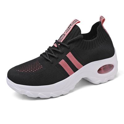 China CUSHIONING Wholesale Women Slip On Platform Sneakers Fashion Women Walking Running Shoes Mesh Lace Up Cushion Casual Sock Sneakers for sale