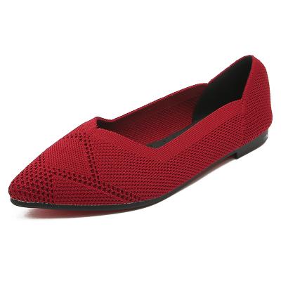 China Wholesale Solid Color Ladies Casual Dress Shoes Flat Breathable Lightweight Slip On Designer Flat Loafers Women Flats for sale