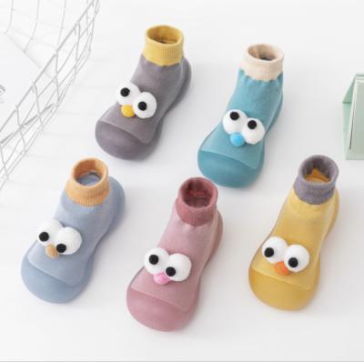 China Wholesale Funny Eyes Massage Soft Silicone Kids Bump Shoes Toddler Lightweight Shoes Learning Walking Baby Sports Shoes for sale