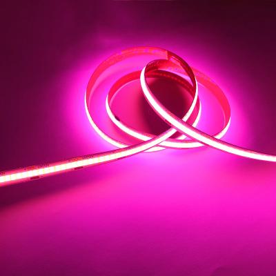 China DC12V 24V COB LED Strip Light 8mm Dimmable/Dimmable Linear Ribbon 3000K 4000K 6000K High Density Pink Flexible Cuttable/Heat Resistant/Flexible Strip Light for sale