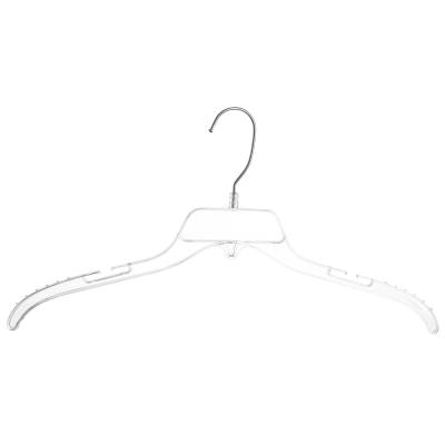 China Custom Design Minimalist Chunshui Brand OEM Design PS/PP Material 17 Inch Clear Anti-Slip Plastic Hanger For Shirt for sale