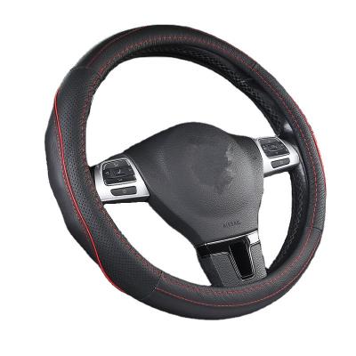 China Sports shape men and women new design luxury universal leather four season non-slip car steering wheel cover available for sale