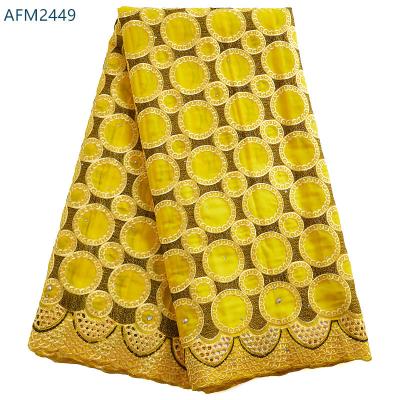 China New Arrival High Quality Viable Cotton Free Ship Lace Fabric Nigerian Swiss Voile With Circle Pattern Skin Friendly Clothes Sew 2449 for sale