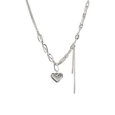 China Charm TRENDY titanium steel heart jewelry pendant necklaces for women layered link chain jewelry gift ladies fashion for sale