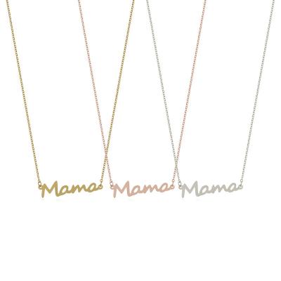 China Europe and America Mother's Day Gift Letter Mom Pendant Necklace for Mother Women 18k Gold Plated Choker Jewelry Metal Jewelry Wholesale for sale