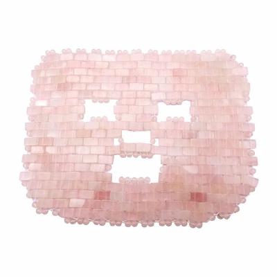 China 7.4*9.25inch Rose Quartz Jade Mask Eye Massager Natural Stone Face Massager Sleep Mask For Beauty Masssage Function for sale