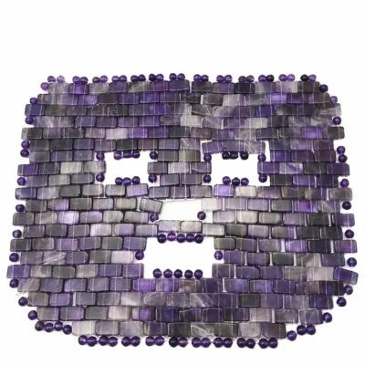 China Health and Wellness Technology Polished Amethyst Goddess Jade Stone Mask for Natural Beauty 2024 for sale