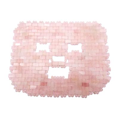 China Eye Massage Area 7.4*9.25inch Rose Quartz Jade Mask Natural Stone Face Massager for Sleep Mask for sale