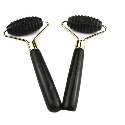 China Customized Logo Availabled Spikey Natural Xiuyan Jade Facial Guasha Roller Face Massager For Skin Massage Gua Sha Beauty Tools For Woman for sale