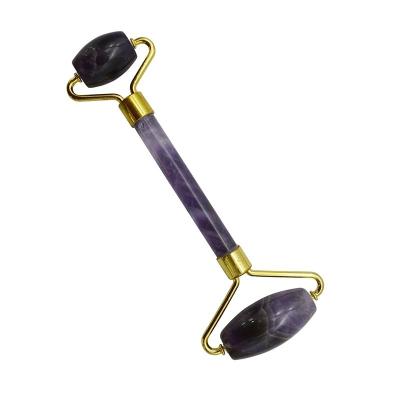 China Amethyst Jade Roller Guasha Face Skin Care Tools Small Eye Roller for Eyes Face Gua Sha Massager for Women Facial Roller Self Care Gifts for sale