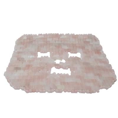 China Polished Face Mask Natural Gemstone Jade Sleep Mask Rose Quartz Eye Anti-Aging Hot or Cold Using Stone for sale