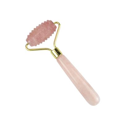 China Gesichtsmassager Natürliche Rose Quarz Jade Roller 100% Kristall für Gesichts- und Augenmassage Schönheitsprodukte zu verkaufen