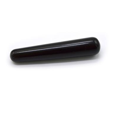 China 10 x 2 cm Zwarte Obsidian Yoni Wand Uw ultieme hulpmiddel voor de gezondheid en massage van vrouwen Te koop