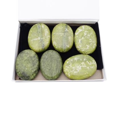 China Natural Xiuyan Jade Healing Hot Stones Set for Professional Massage and Spa Relaxation for sale