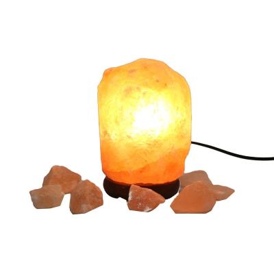 China USB Customizable Solid Wood Base Himalayan Salt Lamp with Carved Crystal and Crystal Carving Type for sale