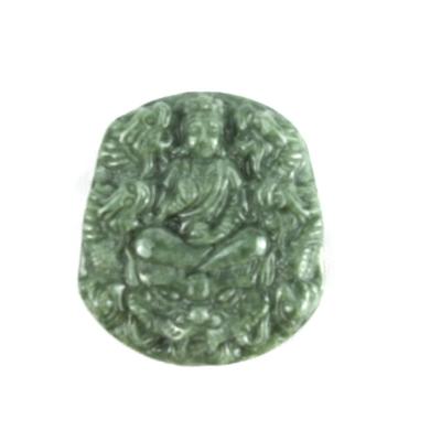 China Jade Emerald Immortal Bodhisattva Dragon Pendant Necklace Ornaments Chinese Traditional Figurine with Regional Feature for sale