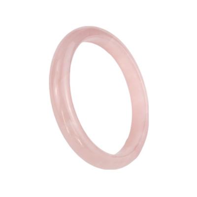 China Customized Logo Availabled Natural Rose Quartz Bangle Bracelets For Woman Fashion Bangle For Love Healing Stone Girl Gift for sale