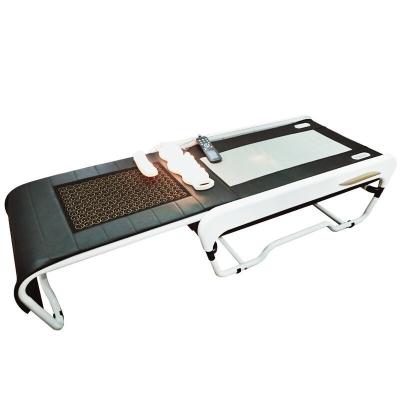 Chine 150 pierres énergétiques et lit de massage 3D pour tout le corps sur le lit de physiothérapie chaude de Jade tourmaline pliable V3 à vendre