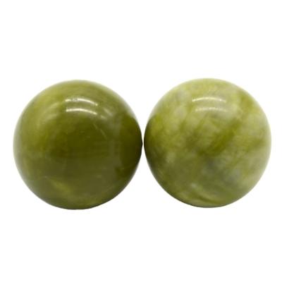 China abk-116 Bolas de masaje de manos de Jade natural Herramientas de masaje de piedra de la mano Ejercicio de la bola de terapia de ejercicio agarre en venta