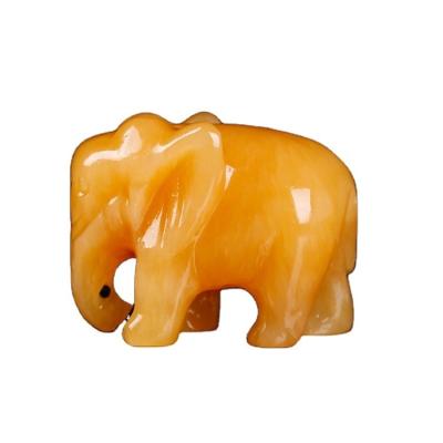 China Printed Mini Elephant Healing Stones in Brown Made from Natural Crystals for Customers for sale