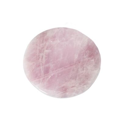 China Natural Rose Quartz Coaster Crystal Round Gemstone for Table Plate Decoration Plate for sale