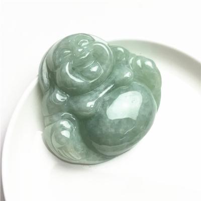 China Decoration Jade Buddha Carving Pendant for Necklace Laughing Buddha Online for sale